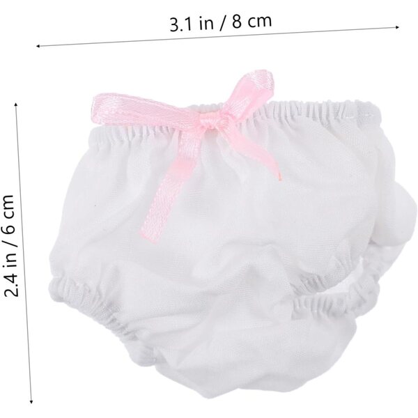 2 Mini Culottes Bianche Lavabili per Bamboles 15-20 cm - Accessori Giochi Bambini