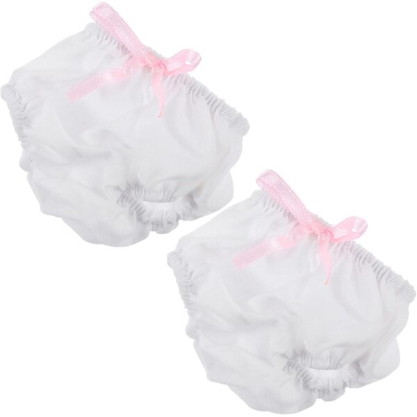 2 Mini Culottes Bianche Lavabili per Bamboles 15-20 cm - Accessori Giochi Bambini