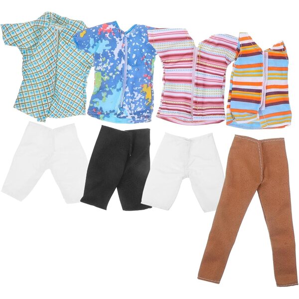Set 4 Completi Abbigliamento per Bambole Maschio Lavabili e Riutilizzabili in Tessuto