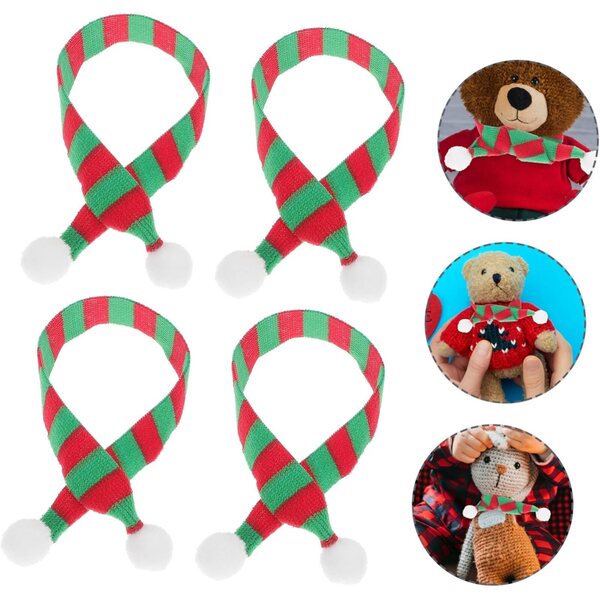20 Mini Sciarpe di Natale per Bambole e Decorazioni Feste e Artigianato