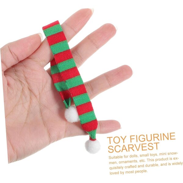 20 Mini Sciarpe di Natale per Bambole e Decorazioni Feste e Artigianato