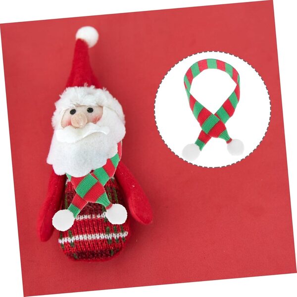 20 Mini Sciarpe di Natale per Bambole e Decorazioni Feste e Artigianato