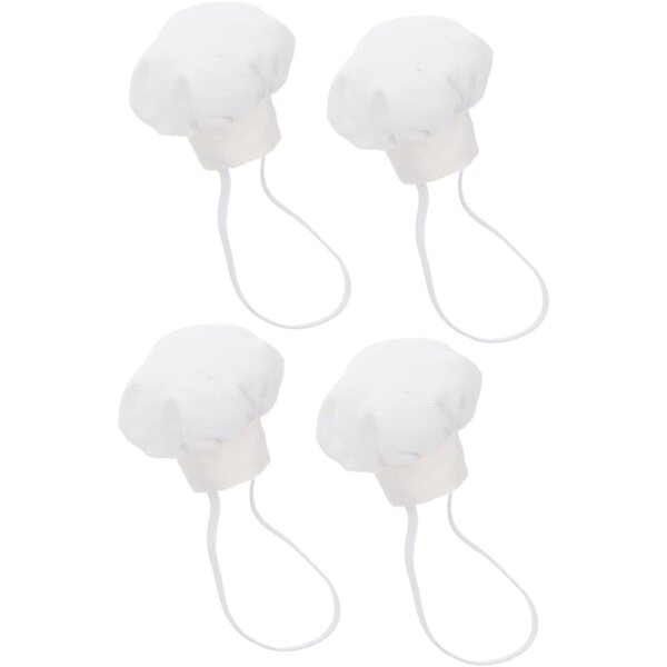 Set 4 Cappelli Miniature per Bambole in Cotone - Accessori per Gioco e Creatività
