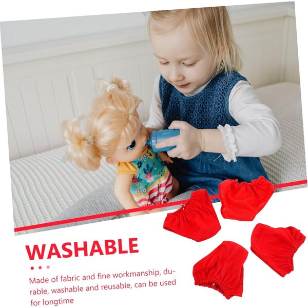 4 Culottes di Bambole Lavables in Tessuto Rifinito per Bambole 45-60 cm