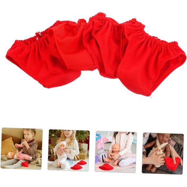 4 Culottes di Bambole Lavables in Tessuto Rifinito per Bambole 45-60 cm