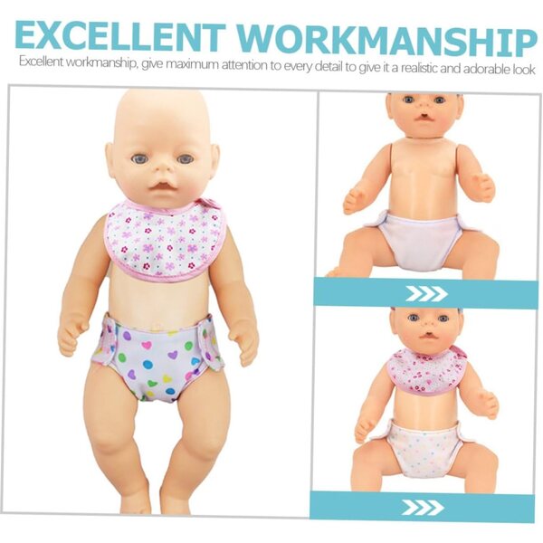 12 Culottes Lavables in Cotone per Bambole 16-18 cm - Accessori Educativi Multicolori