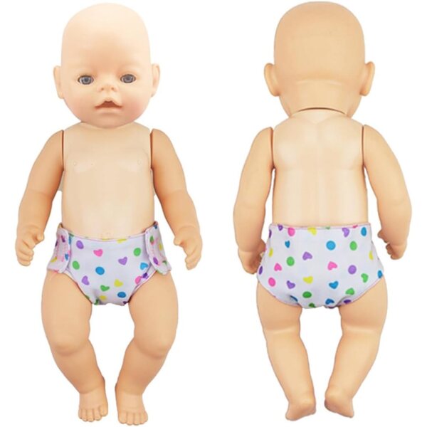 12 Culottes Lavables in Cotone per Bambole 16-18 cm - Accessori Educativi Multicolori
