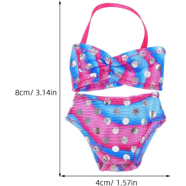 Set mit 4 farbigen Badeanzügen für Puppen von 28–30 cm – modische Sommer-Bikinis