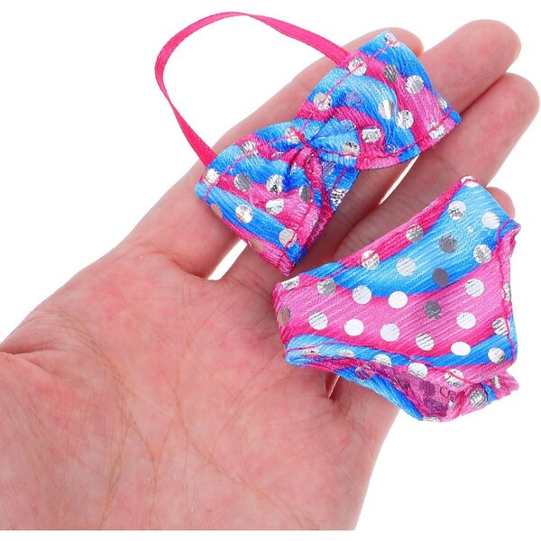 Set mit 4 farbigen Badeanzügen für Puppen von 28–30 cm – modische Sommer-Bikinis