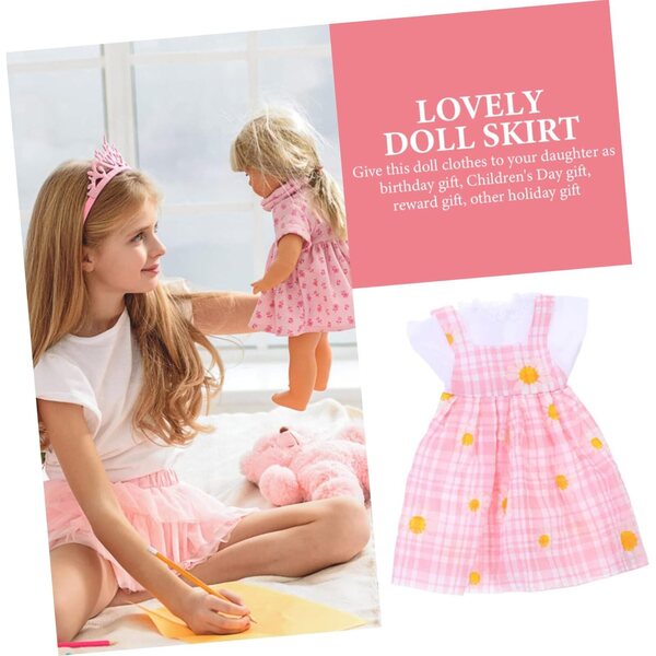 Balacoo Costume di Tessuto Rosa per Bambole 30 cm – Set Abbigliamento Riutilizzabile