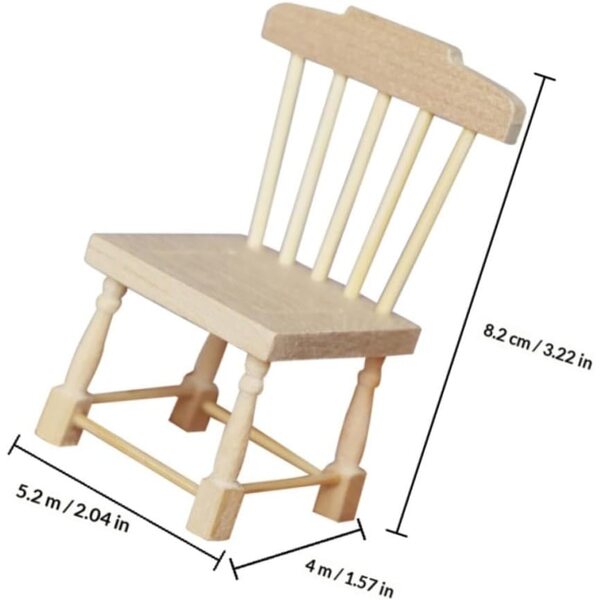 Mini Sedia in Legno per Casa delle Bambole - Mobili in Miniatura Decorativi