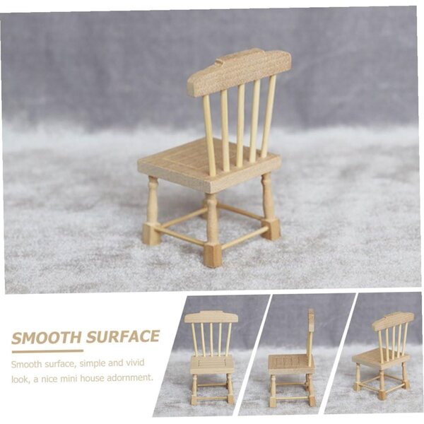 Mini Sedia in Legno per Casa delle Bambole - Mobili in Miniatura Decorativi
