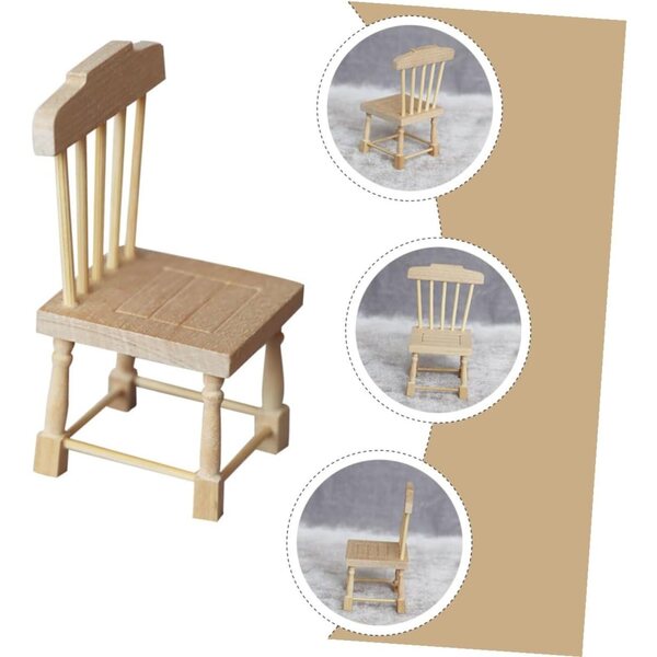 Mini Sedia in Legno per Casa delle Bambole - Mobili in Miniatura Decorativi