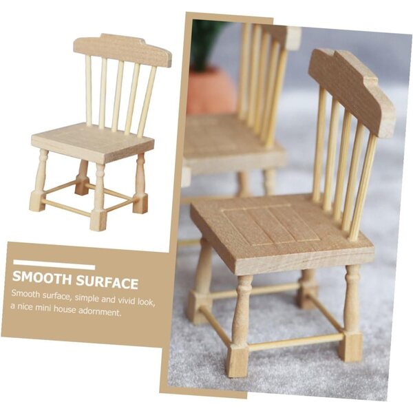 Mini Sedia in Legno per Casa delle Bambole - Mobili in Miniatura Decorativi