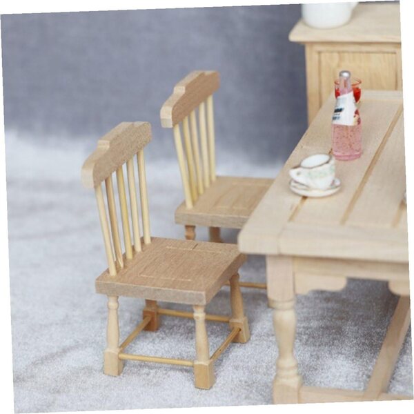 Mini Sedia in Legno per Casa delle Bambole - Mobili in Miniatura Decorativi