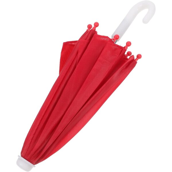 Mini Parapluie in Pizzo Rosso per Casa di Bambole - Accessorio Decorativo Resistente