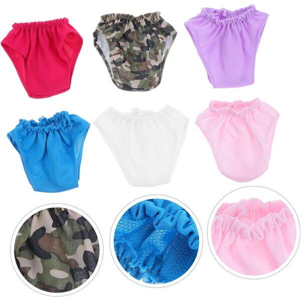 Set 6 Mini Culotte Colorate Lavabili per Bambole, Accessori Sottovesti per Gioco e Casa Bambole
