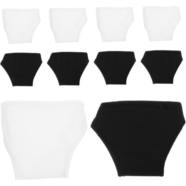 Set 10 Sottovesti per Bambole 29 cm 1/6 Short e Culotte in Poliestere Nero e Bianco