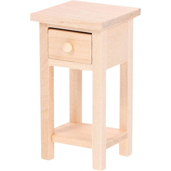 Didiseaon Mini Comodino in Legno per Casa delle Bambole, Accessorio Arredo Micro 6x3 cm