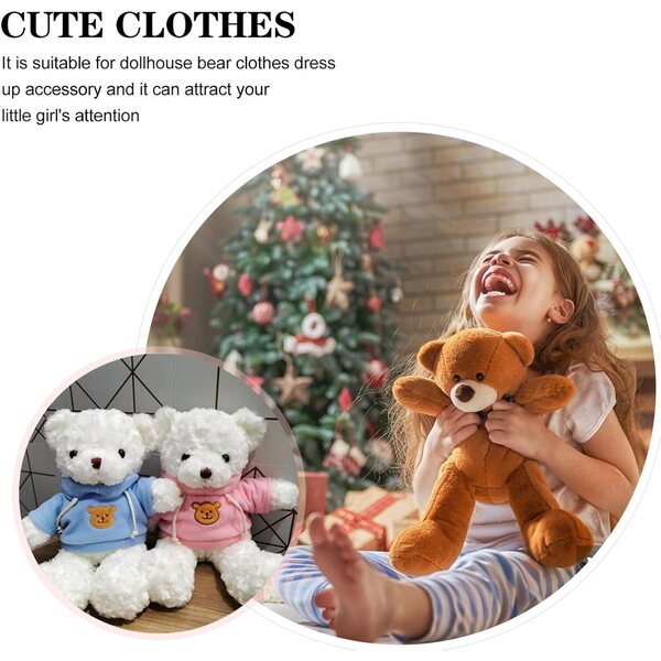 Set 2 Vestiti Orsetto 30 cm per Bambole Ragazza e Ragazzo, Lavabili e Riutilizzabili