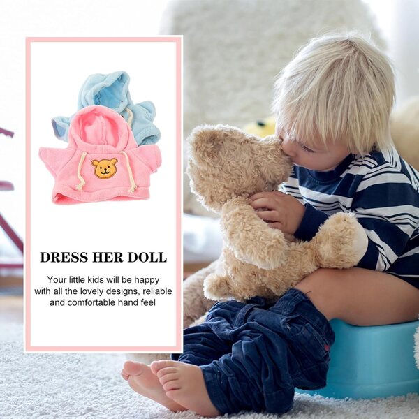 Set 2 Vestiti Orsetto 30 cm per Bambole Ragazza e Ragazzo, Lavabili e Riutilizzabili