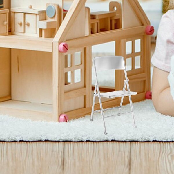 GALPADA Mini Sedia Pieghevole in Legno per Casa delle Bambole | Mobilia Miniatura Realistica