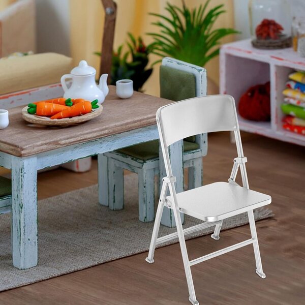 GALPADA Mini Sedia Pieghevole in Legno per Casa delle Bambole | Mobilia Miniatura Realistica