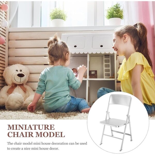 GALPADA Mini Sedia Pieghevole in Legno per Casa delle Bambole | Mobilia Miniatura Realistica