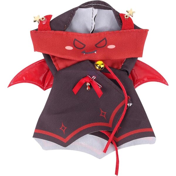 Costume Cape Diavolo per Bambole 15-17cm Halloween, Accessori Nero e Rosso
