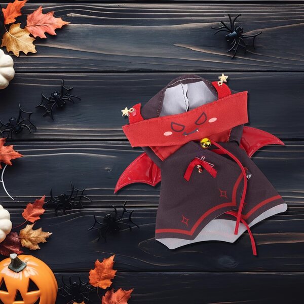 Costume Cape Diavolo per Bambole 15-17cm Halloween, Accessori Nero e Rosso