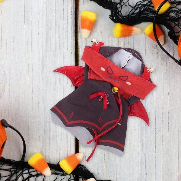 Costume Cape Diavolo per Bambole 15-17cm Halloween, Accessori Nero e Rosso