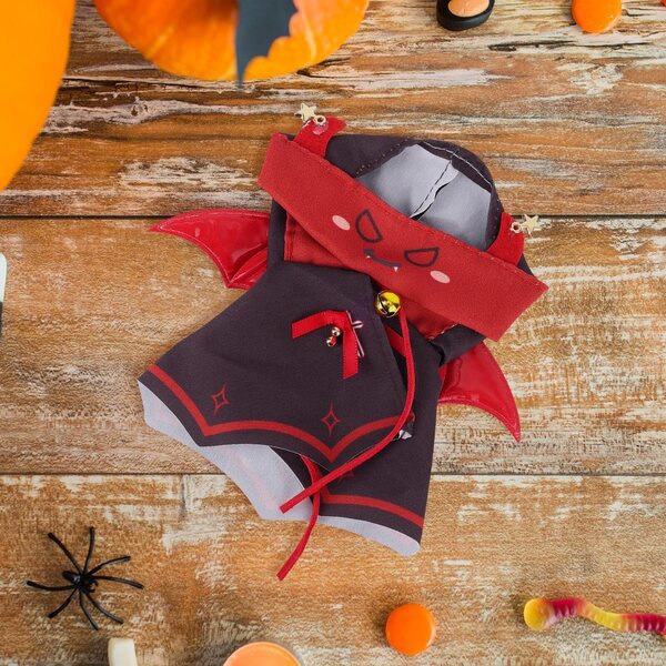 Costume Cape Diavolo per Bambole 15-17cm Halloween, Accessori Nero e Rosso