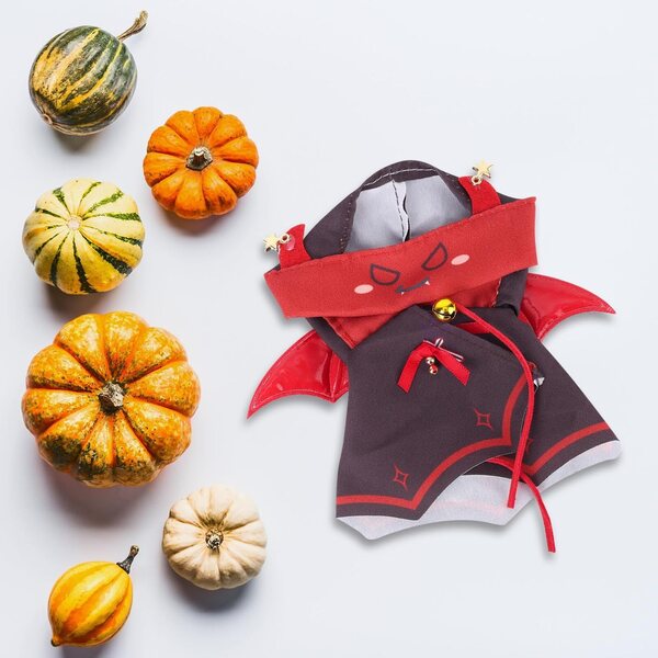 Costume Cape Diavolo per Bambole 15-17cm Halloween, Accessori Nero e Rosso