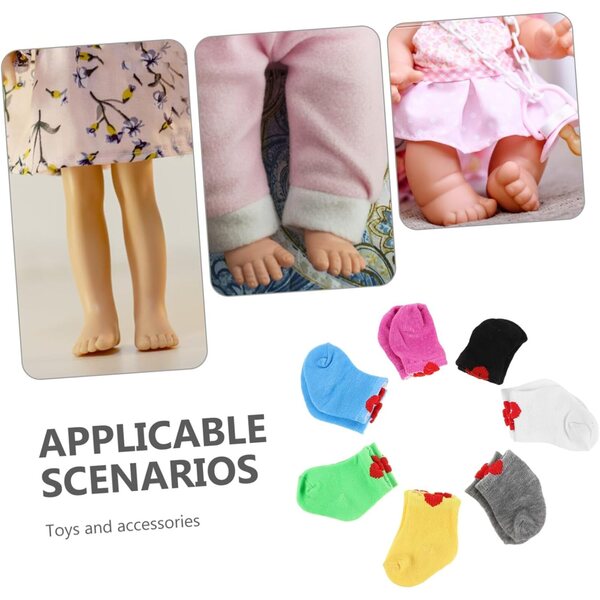 Set 7 paia di calzini colorati per bambole da 18 pollici – accessori moda versatili