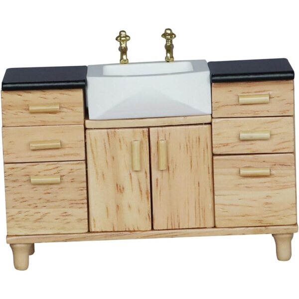 Hemobllo Lavabo in Miniatura in Legno per Decorazioni Bagno Casa delle Bambole