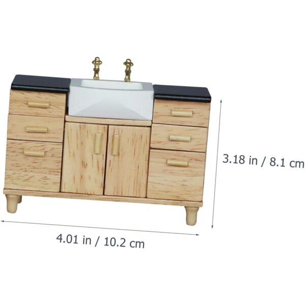 Hemobllo Lavabo in Miniatura in Legno per Decorazioni Bagno Casa delle Bambole