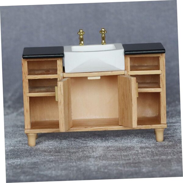 Hemobllo Lavabo in Miniatura in Legno per Decorazioni Bagno Casa delle Bambole