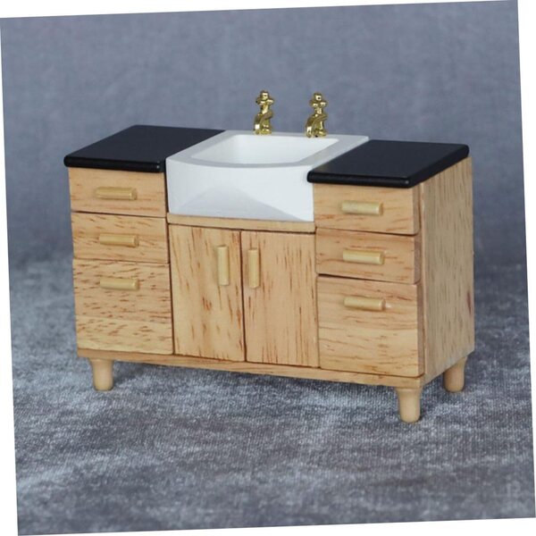 Hemobllo Lavabo in Miniatura in Legno per Decorazioni Bagno Casa delle Bambole