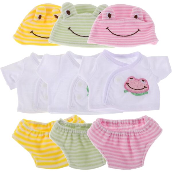 Set 3 Vestiti per Bambole 30 cm LIOOBO: T-Shirt, Pantaloni e Cappelli Colorati