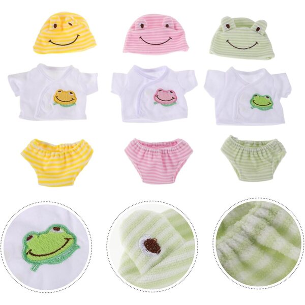 Set 3 Vestiti per Bambole 30 cm LIOOBO: T-Shirt, Pantaloni e Cappelli Colorati