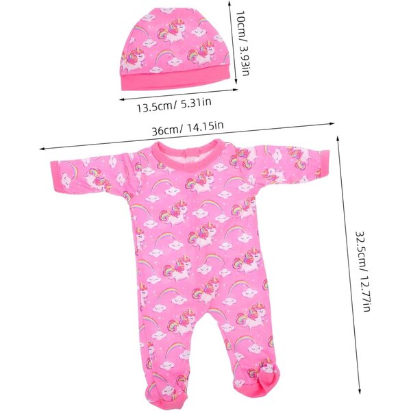 Costume Licorne Viola per Bambole 18 cm con Cappello Accessori Creativi