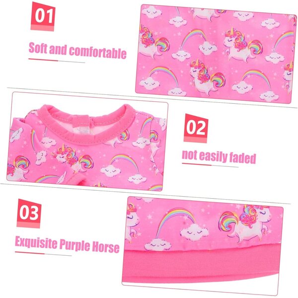 Costume Licorne Viola per Bambole 18 cm con Cappello Accessori Creativi