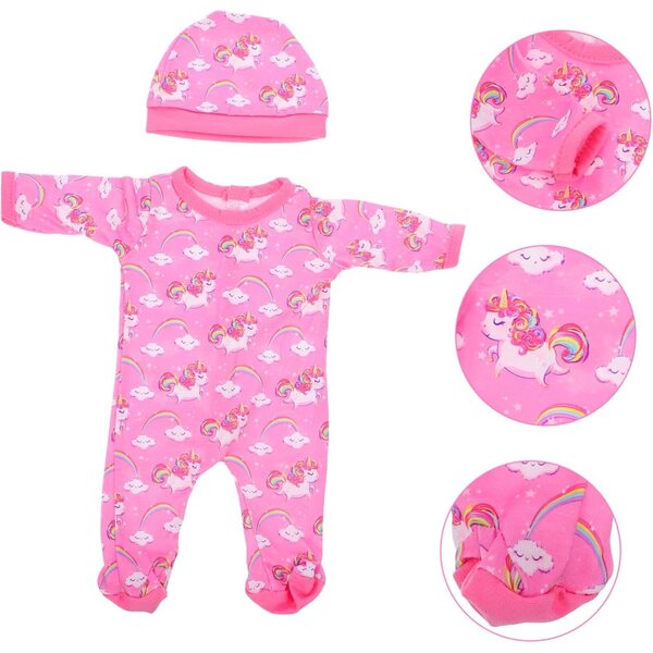 Costume Licorne Viola per Bambole 18 cm con Cappello Accessori Creativi