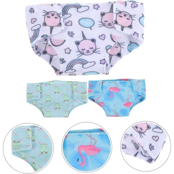 Set mit 3 verstellbaren Culottes für American Dolls – Slips Fantasie-Spielzubehör