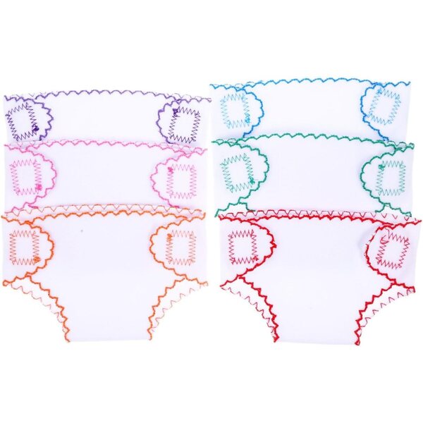 Set 6 Pannolini in Tessuto Regolabili e Riutilizzabili per Bambole, Accessori Creativi