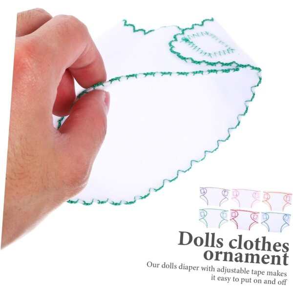 Set 6 Pannolini in Tessuto Regolabili e Riutilizzabili per Bambole, Accessori Creativi
