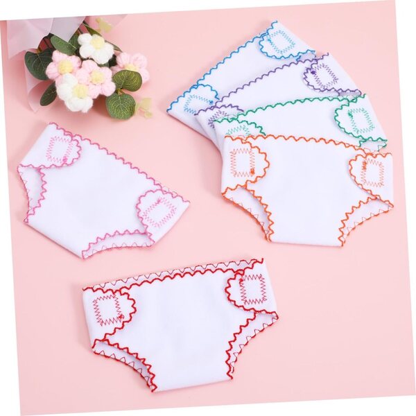 Set 6 Pannolini in Tessuto Regolabili e Riutilizzabili per Bambole, Accessori Creativi