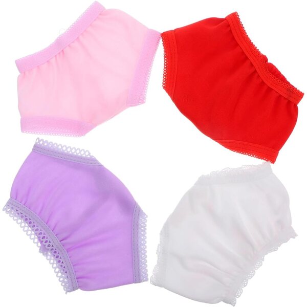 Set 4 Culottes Miniature per Bambole Riutilizzabili, Accessori Colorati e Morbidi