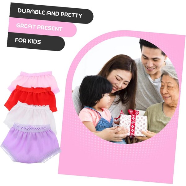 Set 4 Culottes Miniature per Bambole Riutilizzabili, Accessori Colorati e Morbidi