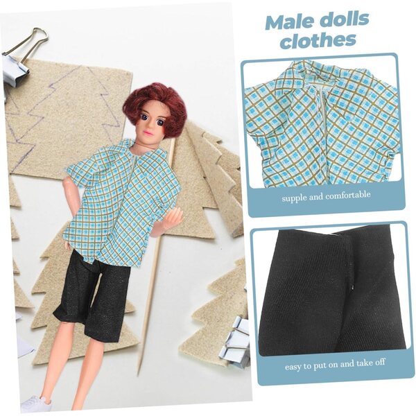4 Set Abiti Riutilizzabili per Bambole Maschili 11,5 Pollici - Accessori Moda Miniatura